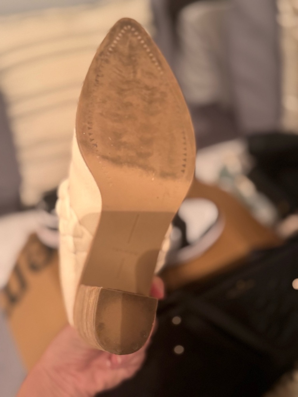 Dolce Vita Cream Braided Leather Mule Slides - Picture 3 of 3